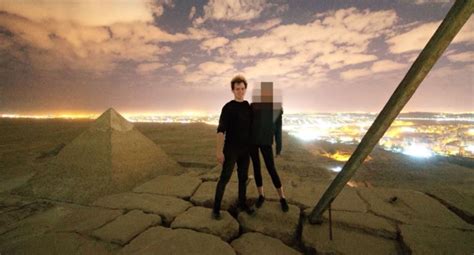 couple fuck on great pyramid|Egypt investigates pyramid nude photo shoot